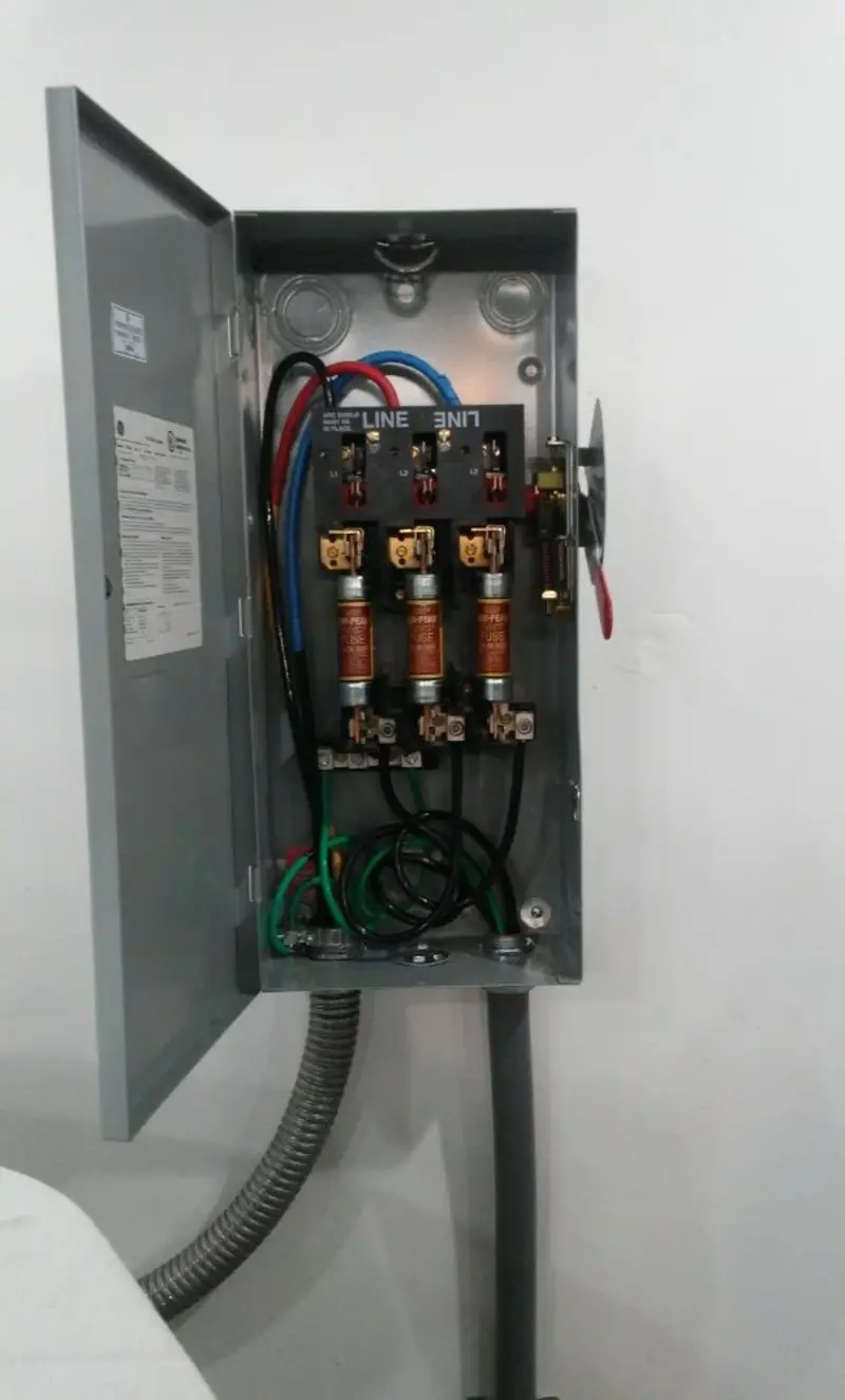 Three-phase disconnect switch installed for Electrical Wiring & Rewiring in Dighton
